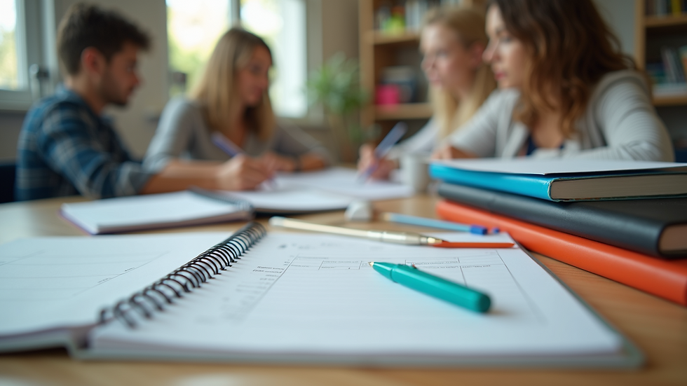 Close-up view of educational materials organized for diverse learning needs