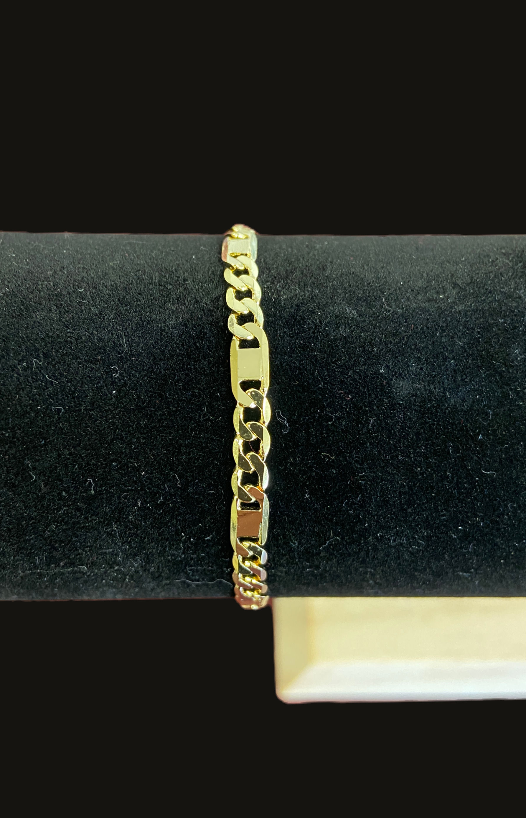 Pulso De Oro Laminado 18k Estilo Fígaro 19cm X 5mm 4.4 gms