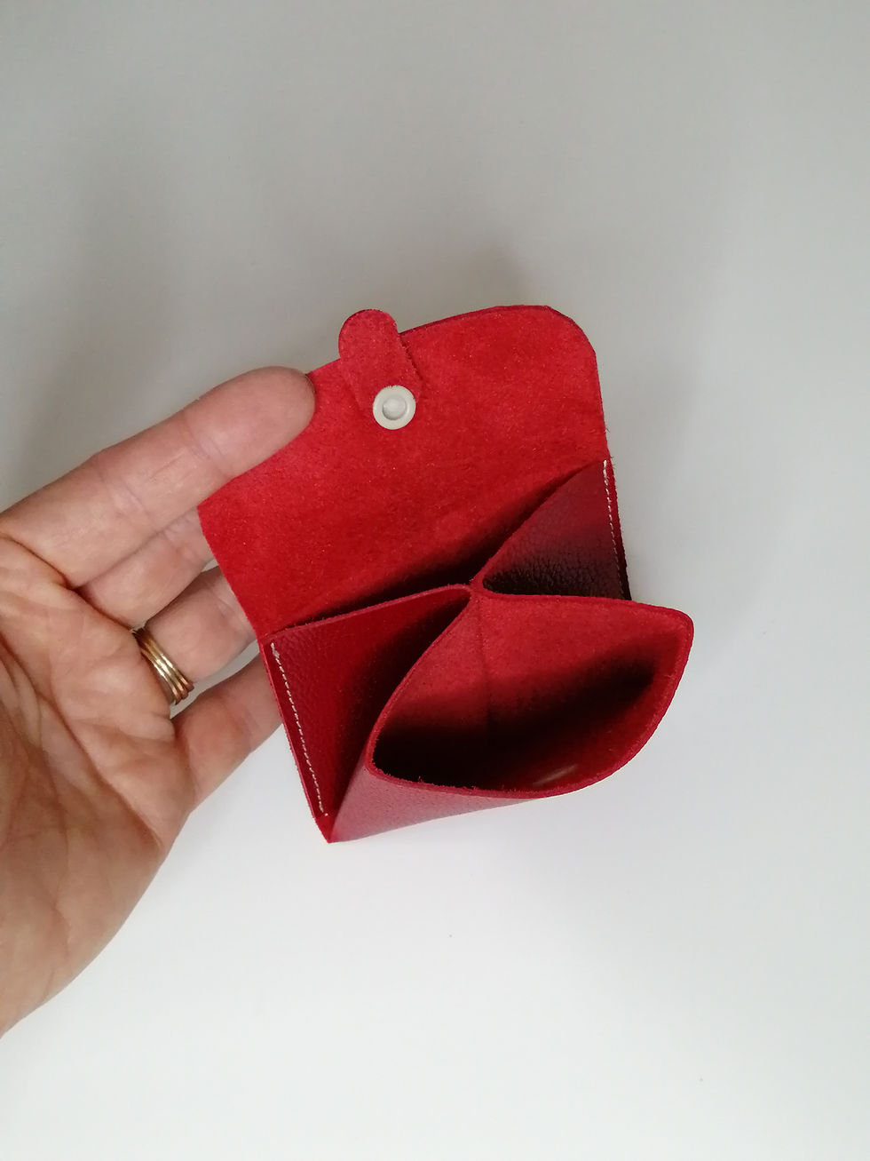 Miniature : Porte monnaie "Famille cuir rouge" 