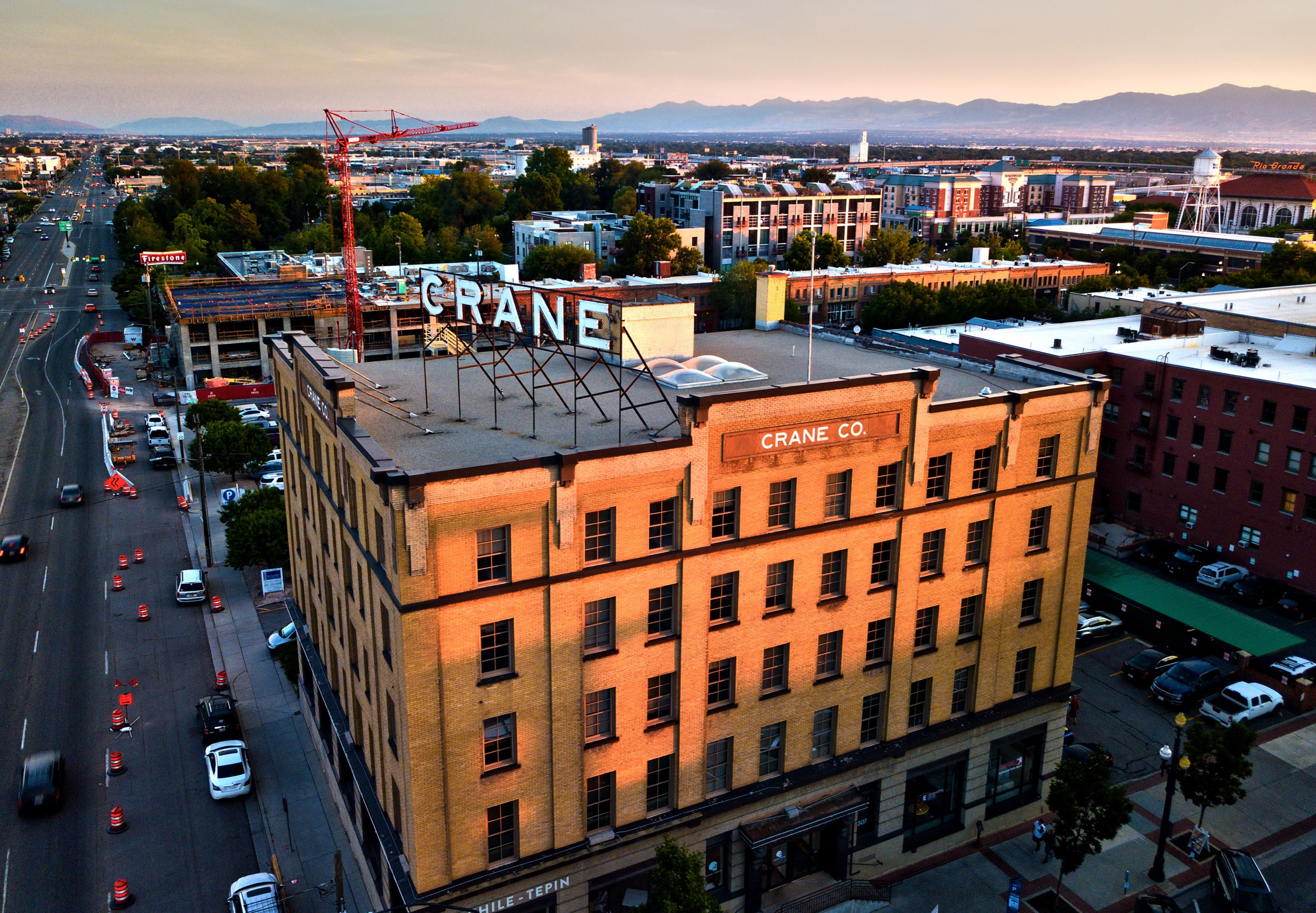 11" x 14" Crane Building  Metallic Photo Print