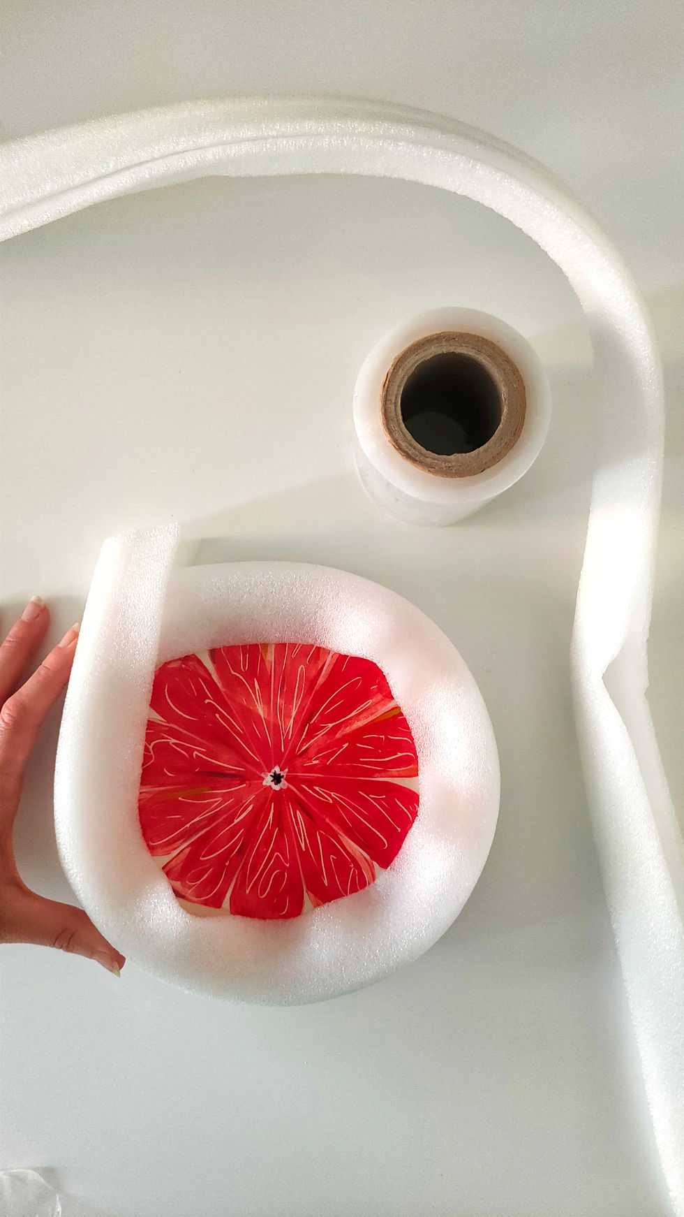 Thumbnail: Ceramic pink grapefruit plate