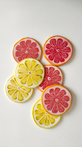Pink Grapefruit Coaster COUPLE | Federica Massimi