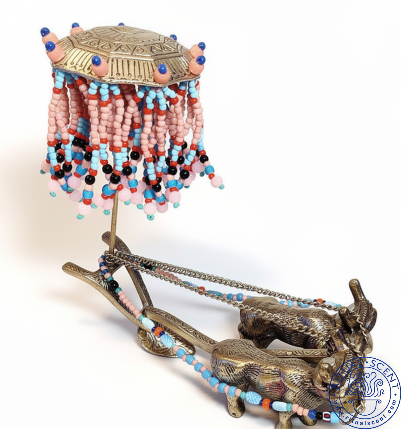 Orisha Oko Hand Beaded Plough with Oxen Oricha oco