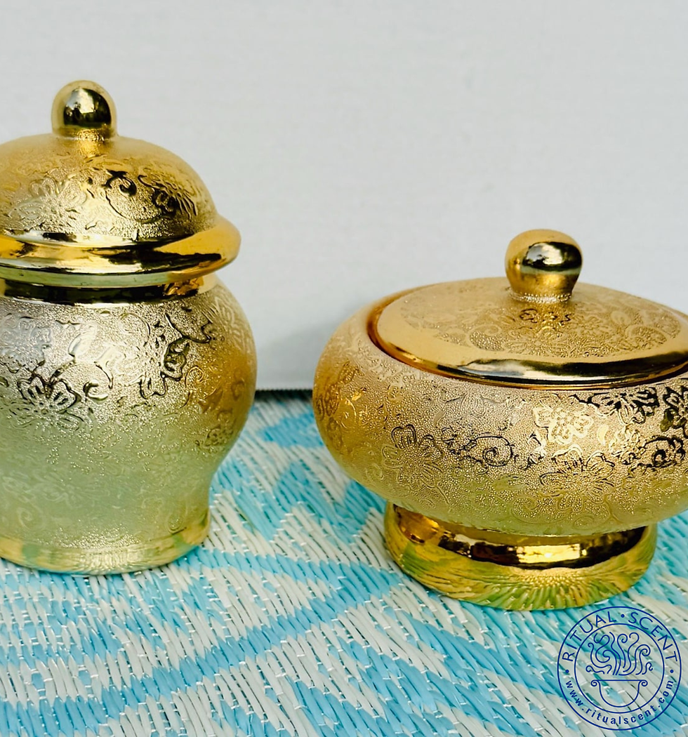 Thumbnail: Gold Sopera Ceramic Vessel for Idowu Ibeji Aye Shaluga Orisha