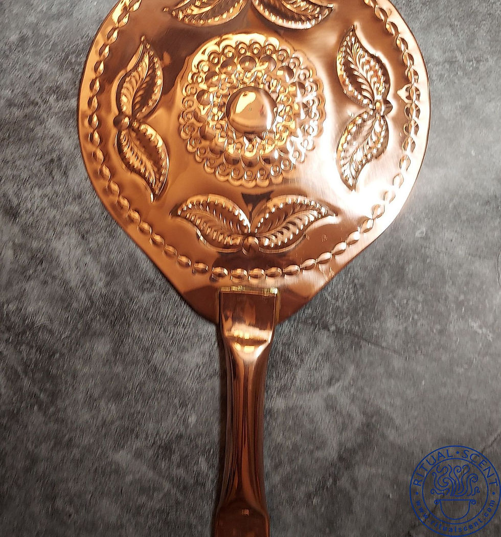 Thumbnail: Copper Ritual Fan for Oya, Obba & Yewa