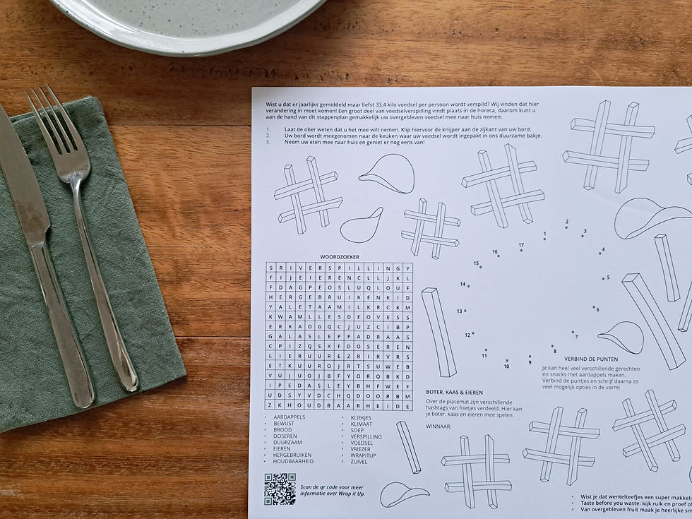 Placemat WrapItUp op een tafel