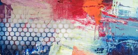 Colorful expressive abstract artwork representing emotional release and creative healing in art therapy.