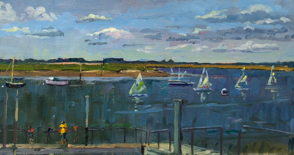 Crabbing whilst watching the races