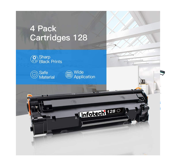 Thumbnail: Toner Cartridge Replacement for Canon 128 CRG128 (Black, 4-Pack)
