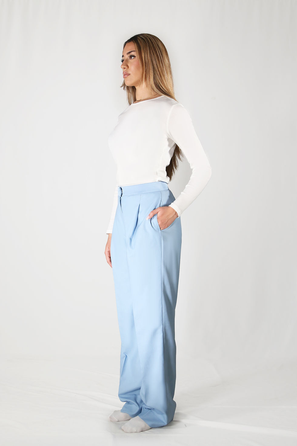 Thumbnail: Day & Night - Pleated Wide-Leg Pants