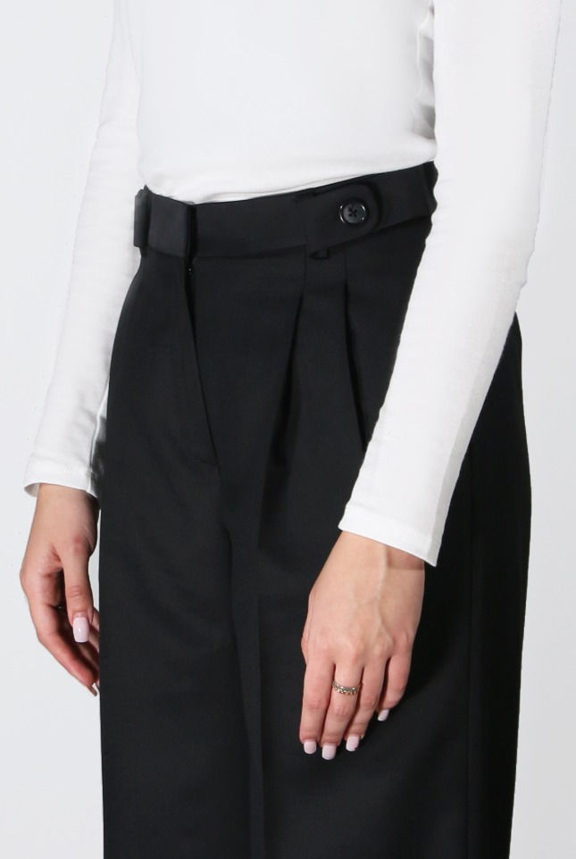 Thumbnail: Day & Night - Button Embellished Wide-Leg Pants