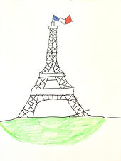 Drawing with gig buddies on zoom of the Paris Eiffel Tower