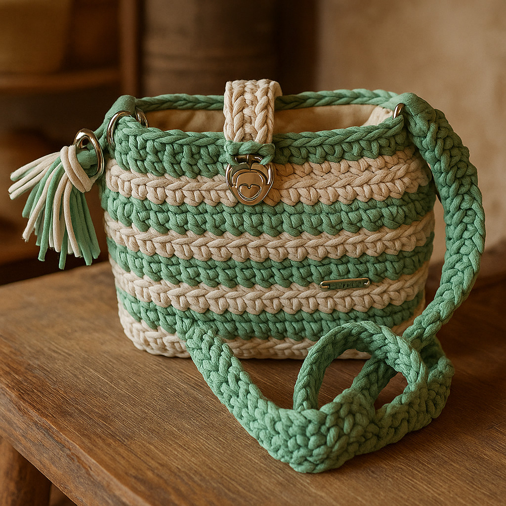 🌿 Bolso artesanal “Verde Menta”