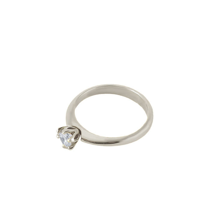 Miniatura: Pierścionek złoty z brylantem 0.16 do 0.33 ct oprawionym w formę kwiatka