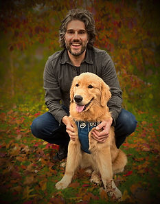 Golden Standard Services owner Benjamin Augustine and dog Ranger