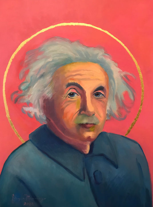 Albert Einstein - trade with Denis Ouch for his "St. Joan Inspire" painting of the "Made in Paris" series