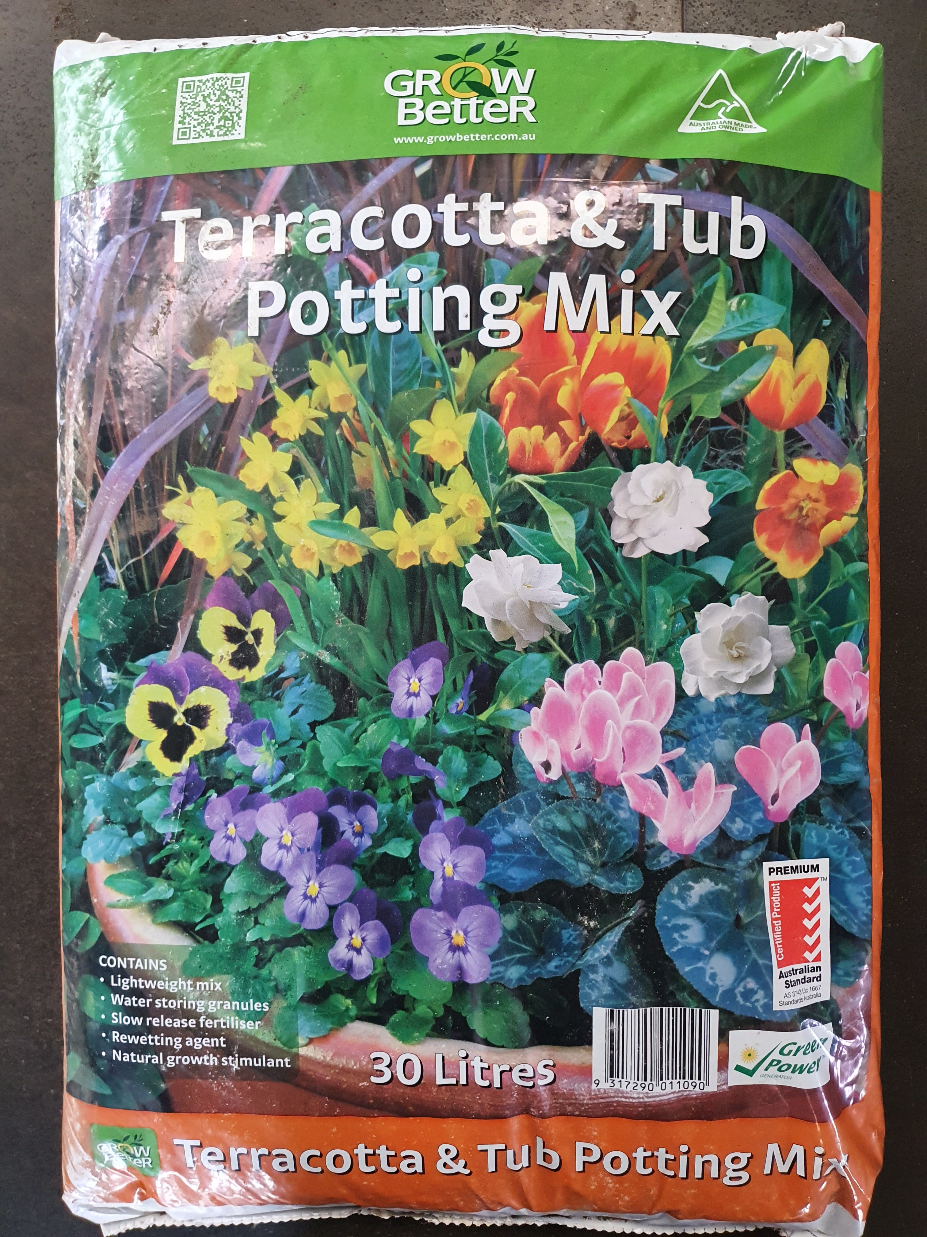 GROW BETTER TERRACOTTA & TUB POTTIG MIX 30L