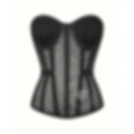 Black mesh overbust steel boned corset with sculpting fit