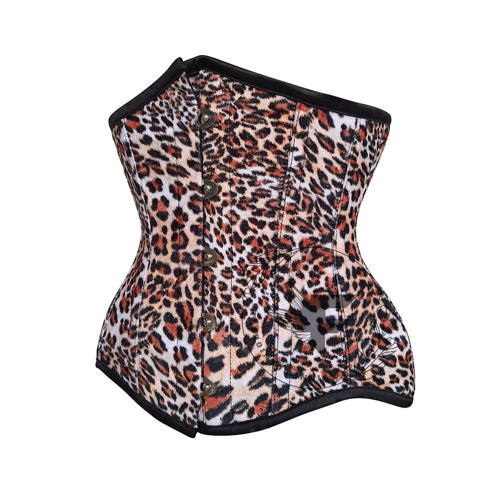 Миниатюра: Steel boned corset with elegant leopard print design