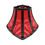 Thumbnail: Front view of red and black faux leather gothic neck corset