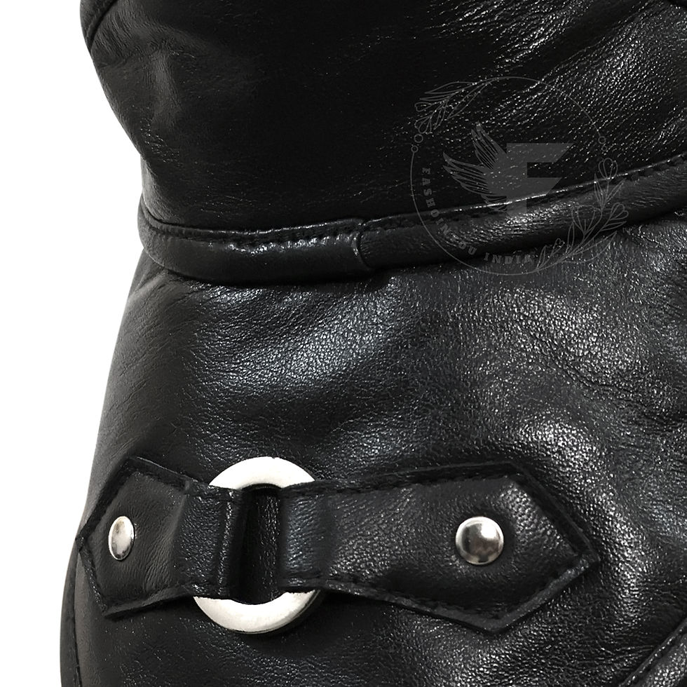 Thumbnail: Handmade Leather Neck Corset Choker Front Close-up View