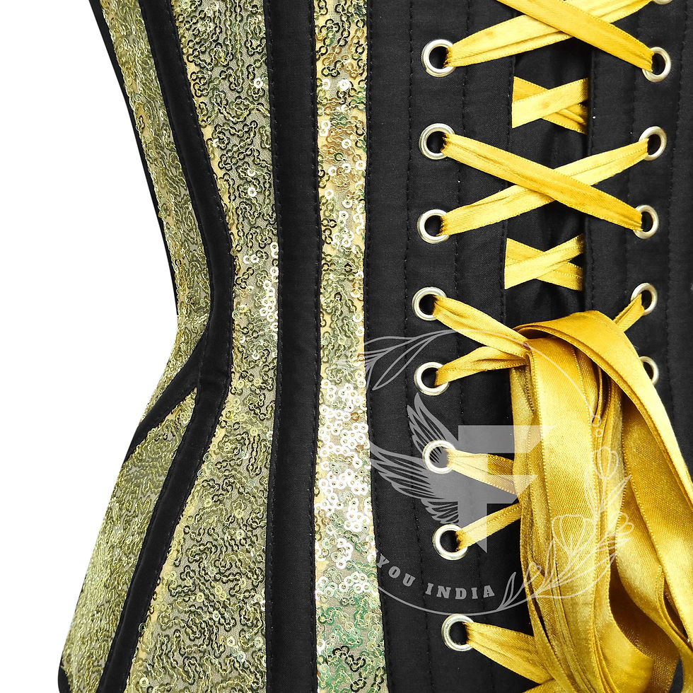 Миниатюра: Elegant Sequin Overbust Corset Top in Gold & Black