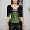 Thumbnail: A Female Model is Wearing Green Crocodile Skin Textured Faux Leather Waist Shaper Corset