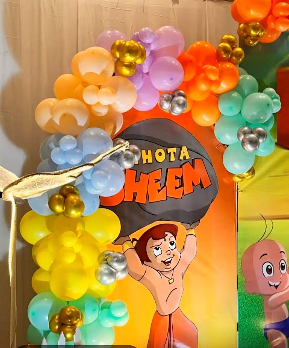 Real cartoon theme birthday balloon backdrop by Birthday Bazaar