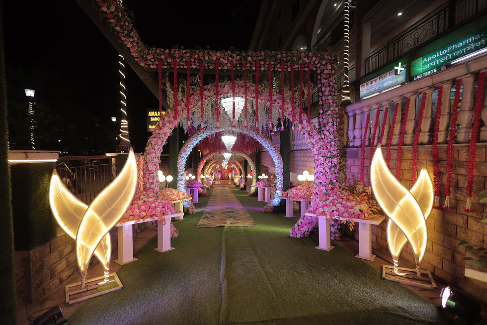 Floral arch decoration for a traditional godh bharai