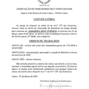 Convocatória Assembleia Geral