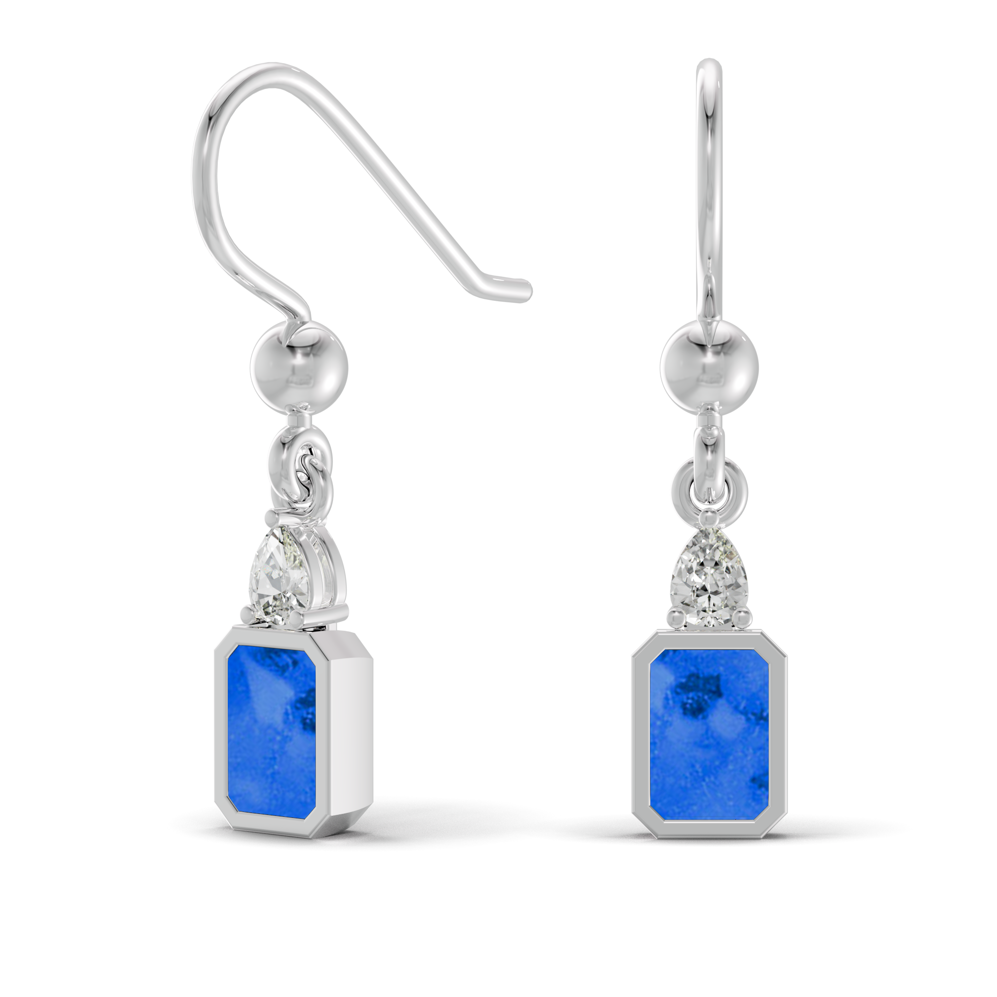 Always With Me Emerald Cut Drop Earrings with Zircons (AWM-E6S)