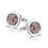 Thumbnail: See You Memorial Jewellery Round Cufflinks for Ashes/Hair/Fur (RL007SC)