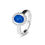 Thumbnail: See You Memorial Ashes Silver Oval Bubble Ring with a Plain (RG019) Band