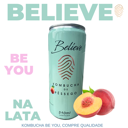 Kombucha na lata Bee You Pêssego | Granoveg