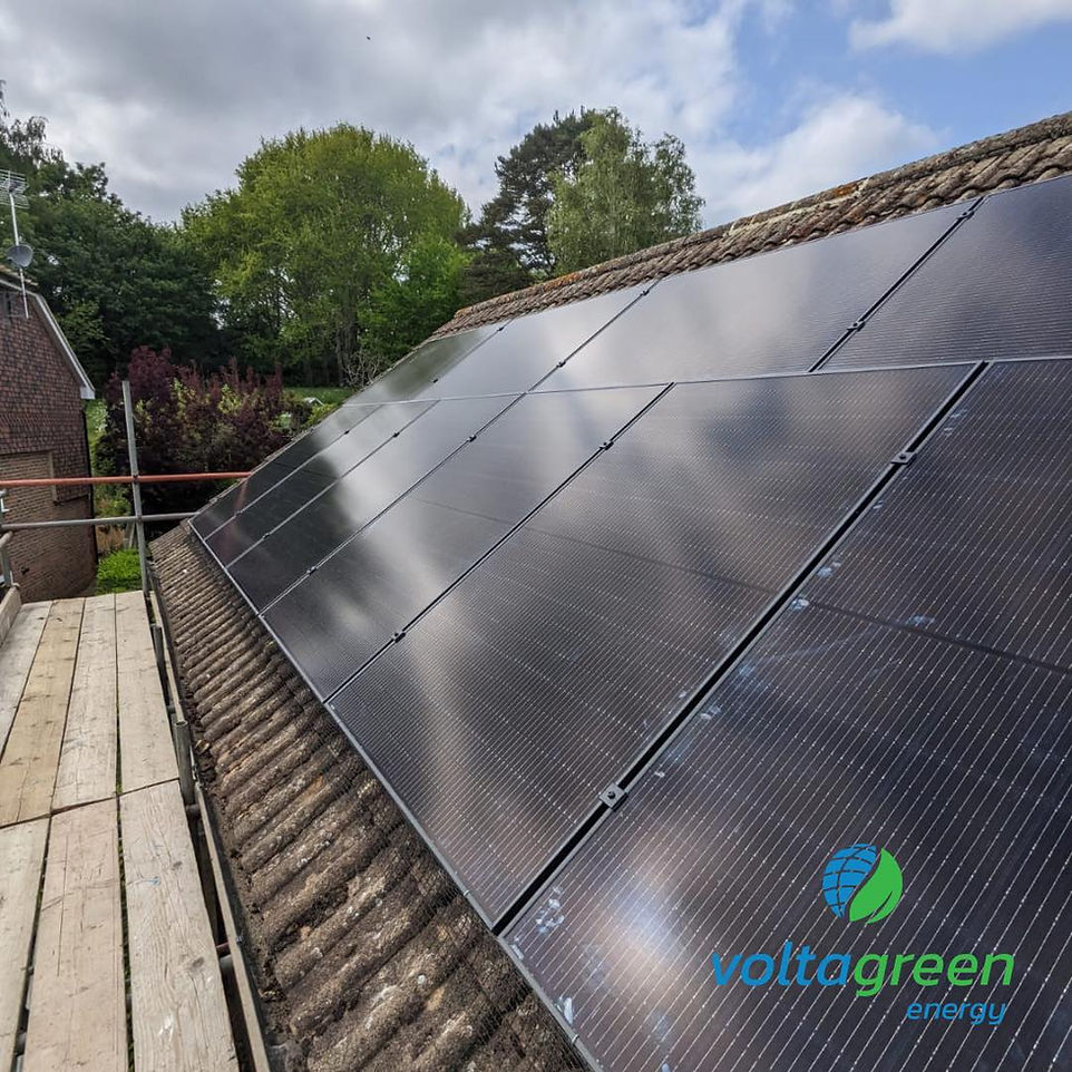Solar panels being added to a roof in Sevenoaks, in Kent