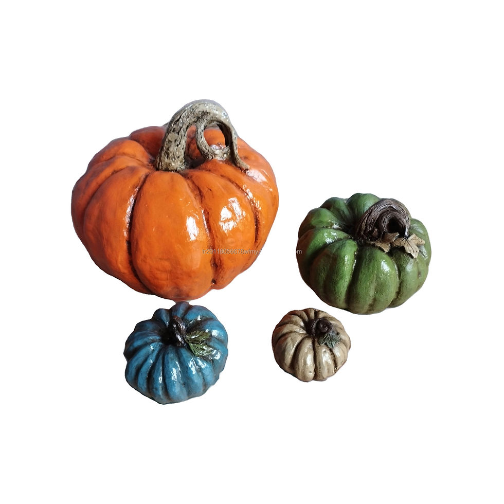 Realistic Pumpkin Figurine Set Table Decor