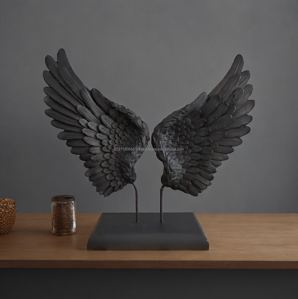 Thumbnail: Unique Angel Wings Statue for Table Shelf Decoration