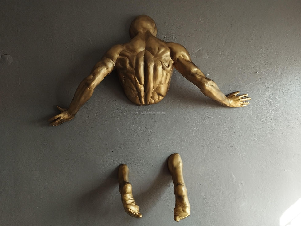 Thumbnail: Life Size Statue of Man Coming Out of Wall