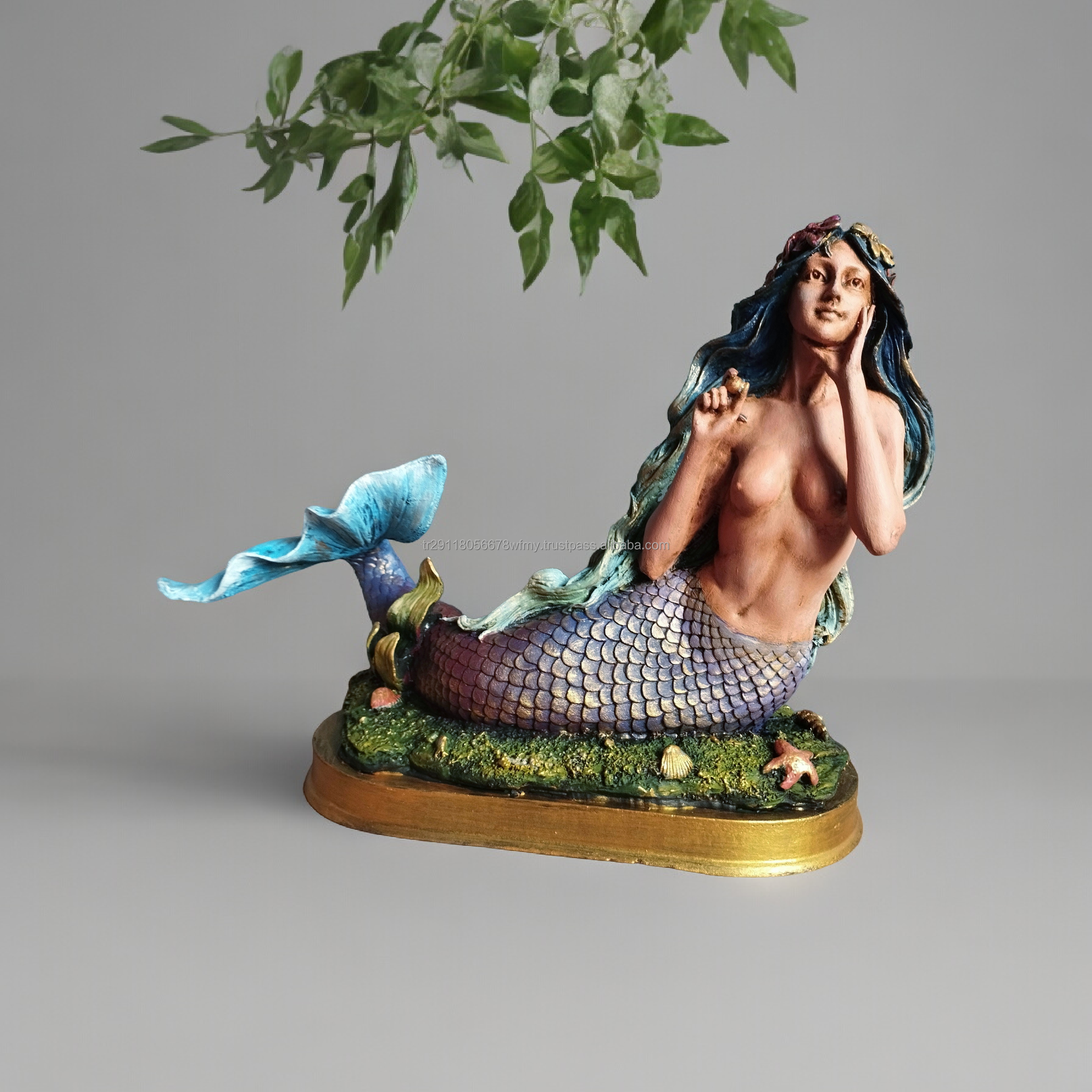 Stylish Mermaid Figurine for Shelf Decor