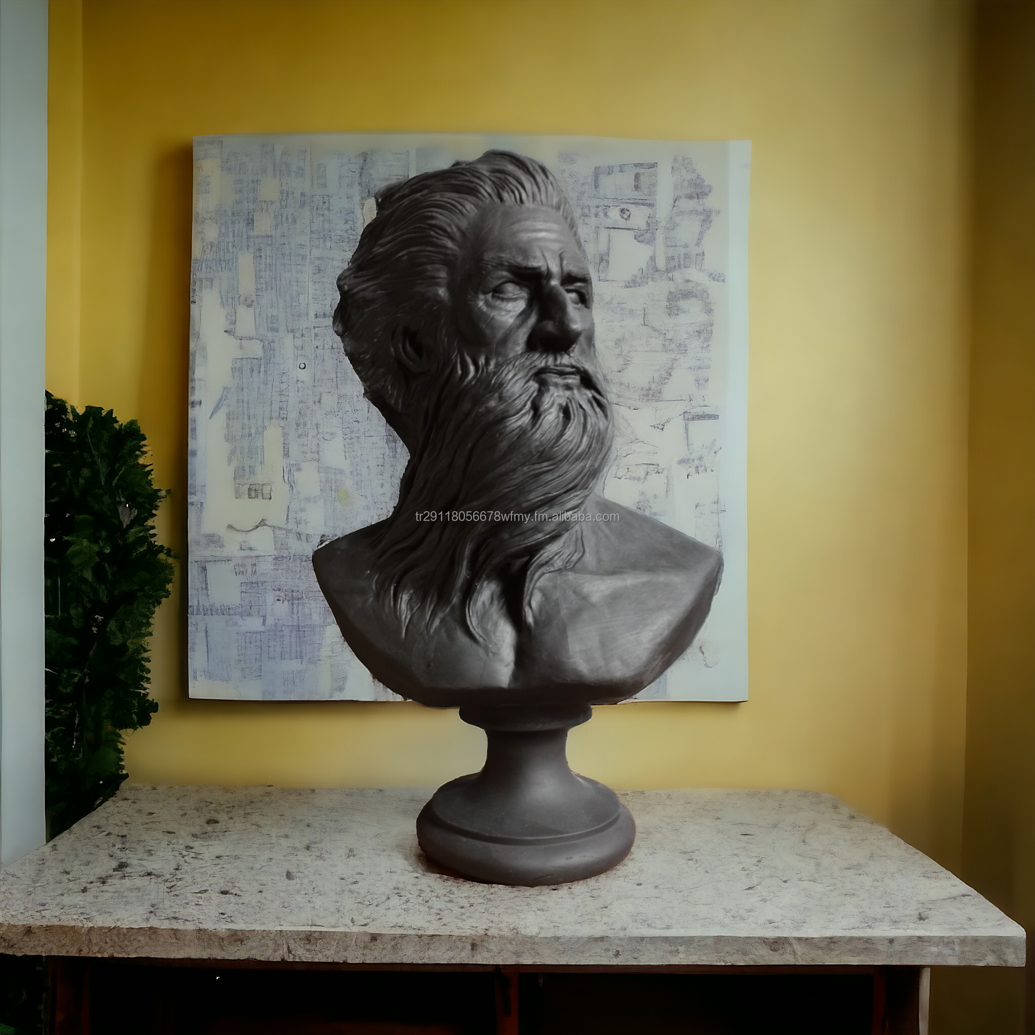 Poseidon Bust Statue for Modern Home Accessory
