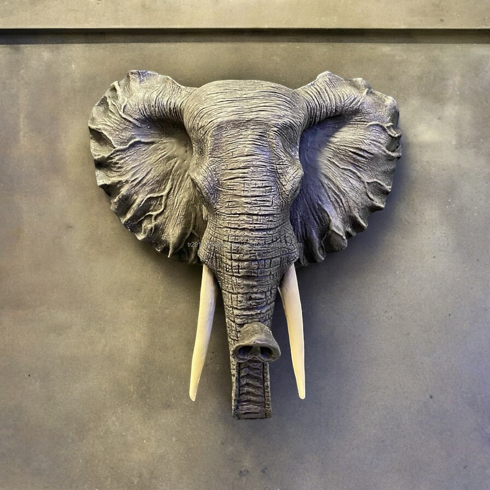 Thumbnail: Large Realistic Elephant Wall Sculpture