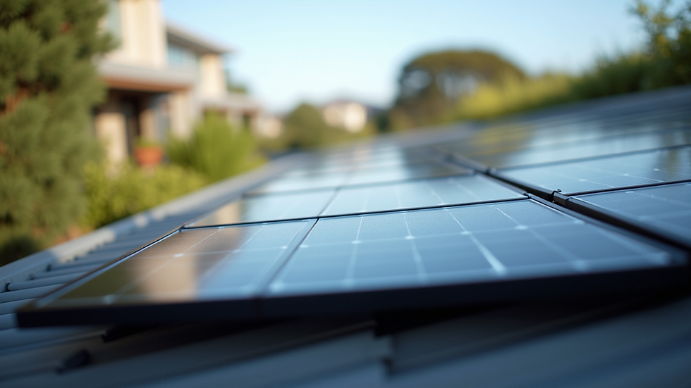 Eye-level view of solar panels on a residential roof in Sydney