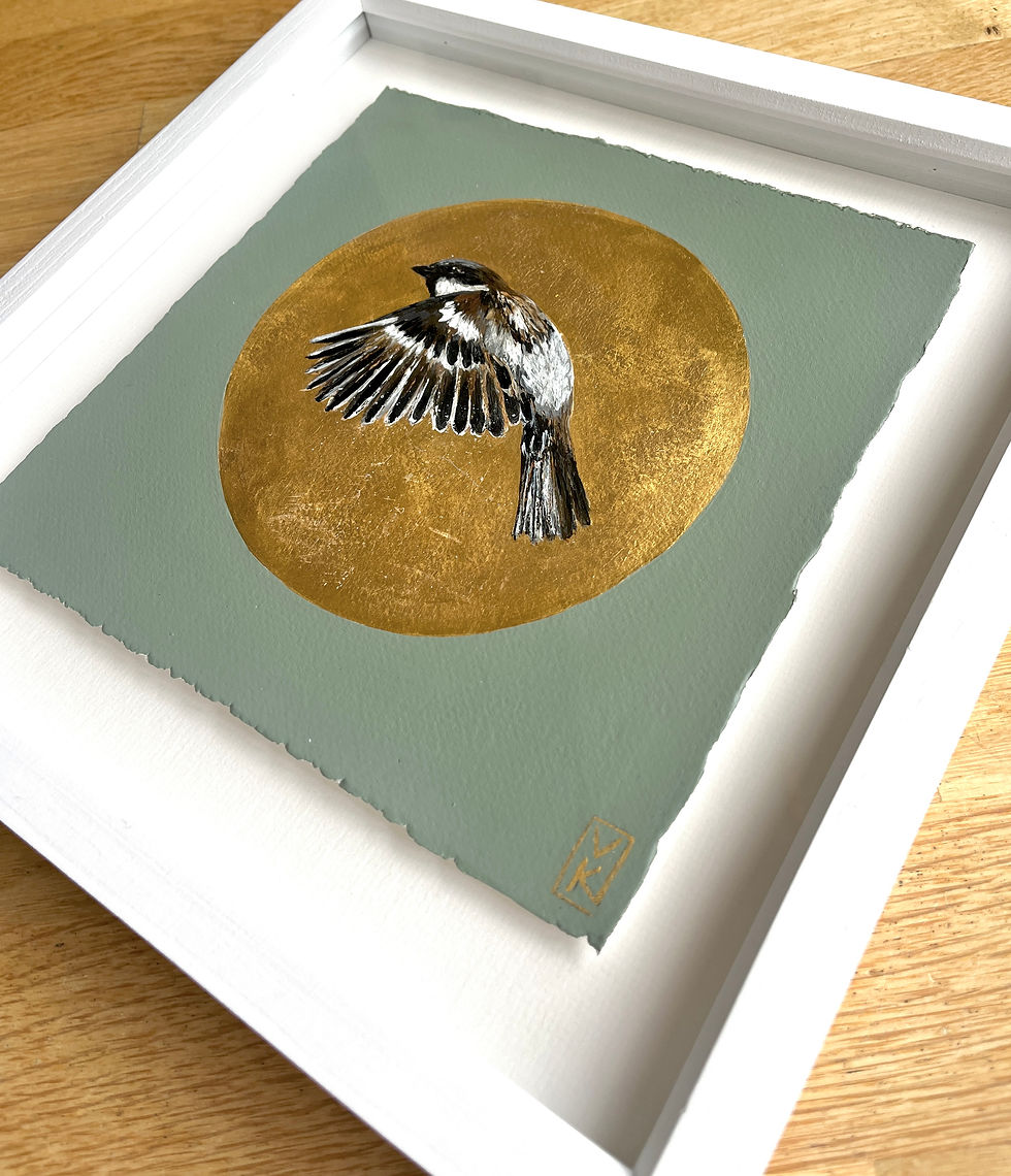 Thumbnail: Framed sparrow original art
