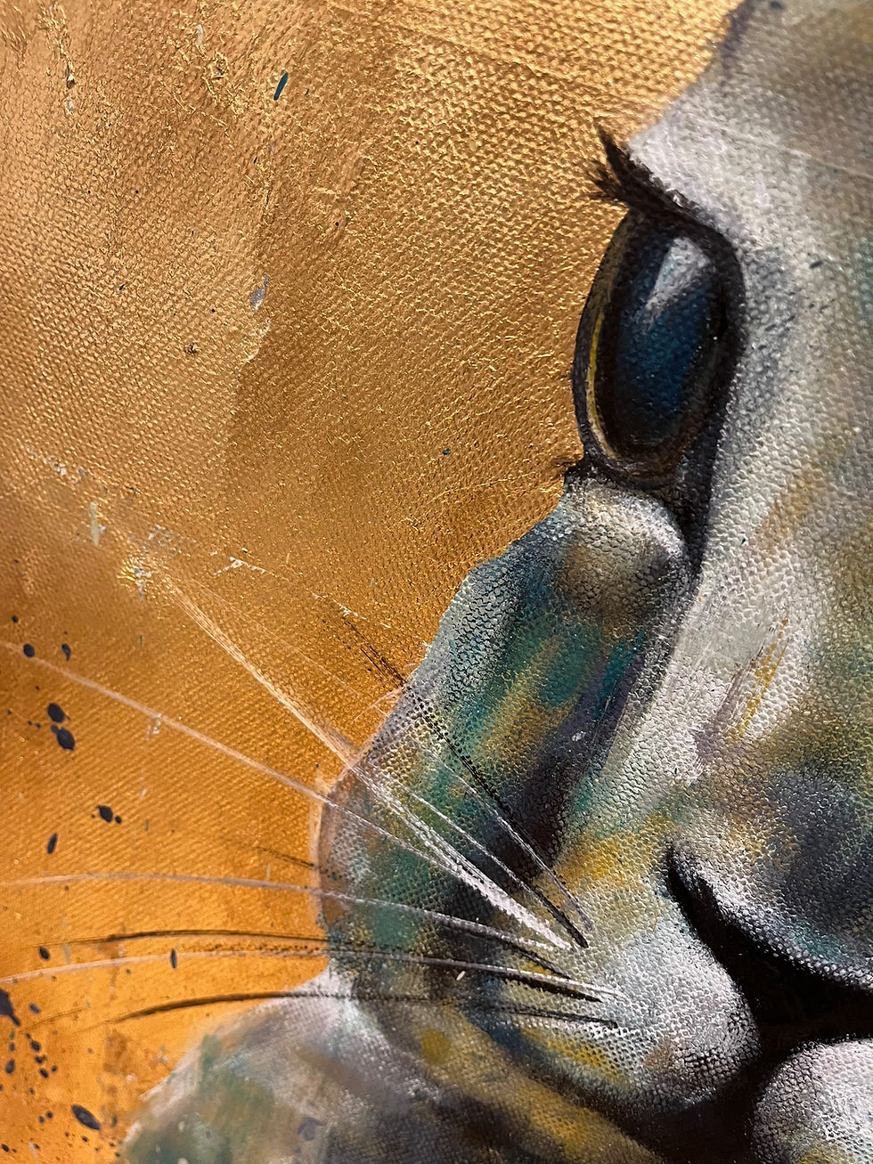Thumbnail: Large hare on gold background