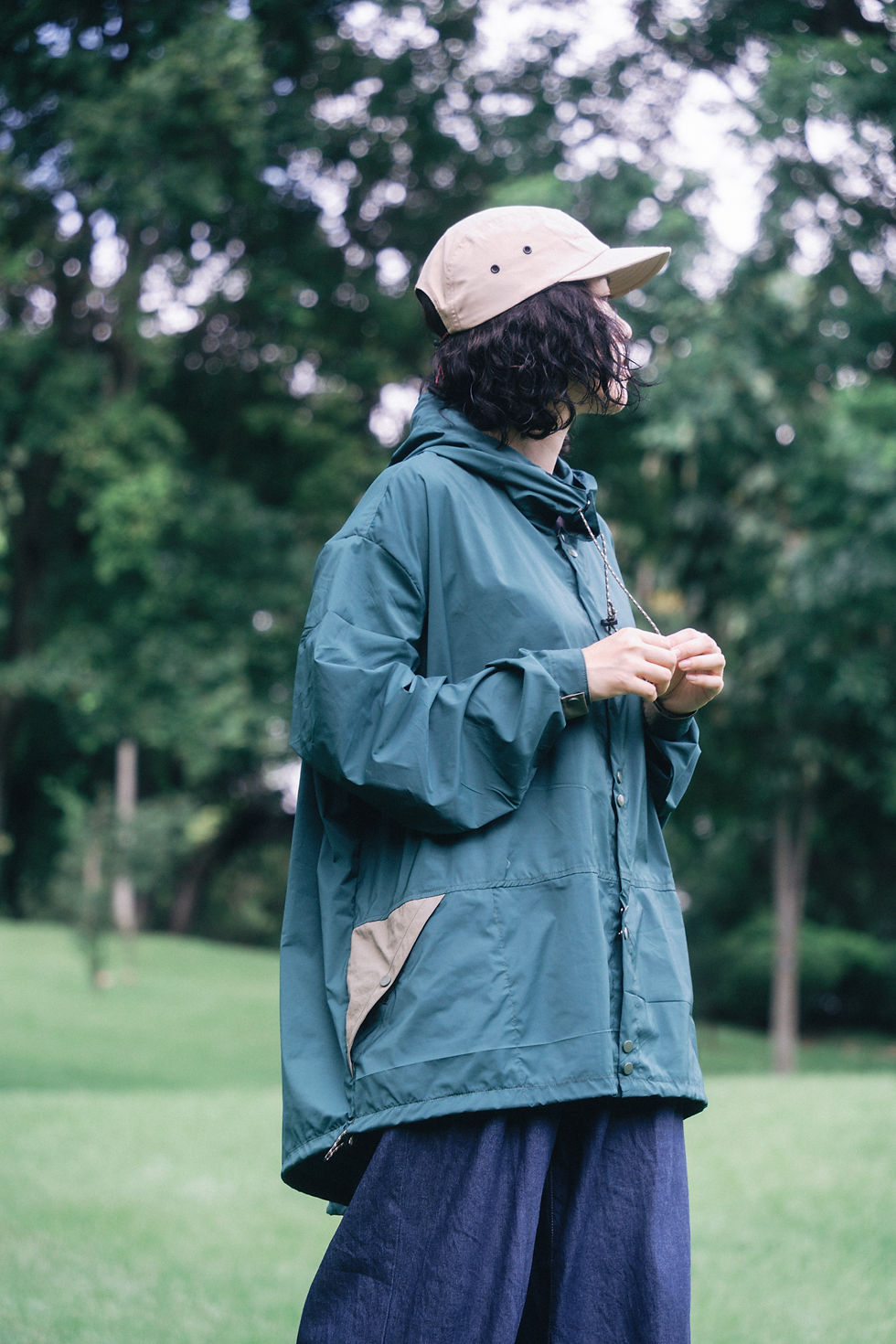 Thumbnail: Waterproof Parka Rain Jacket Unisex Coats (Green)