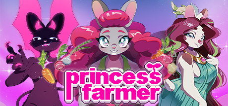 The key art for Princess Farmer depicts a variety of its bunny characters in a line.