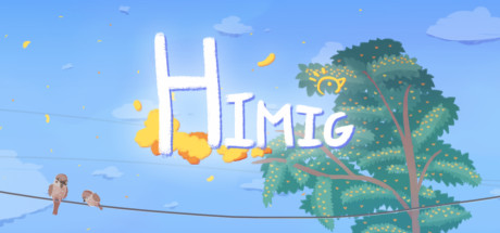 The key art for Himig depicts a summer-y day with birds sitting on a phone line and a simple logo of words with a little doodle of a chicken at the top.