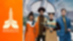 A piece of key art for the game The Anacrusis. It shows the main four characters in a lineup, looking forward as they stand in a space station. From left to right: Nessa, Guion, Liu, and Lance. Liu holds a gun.