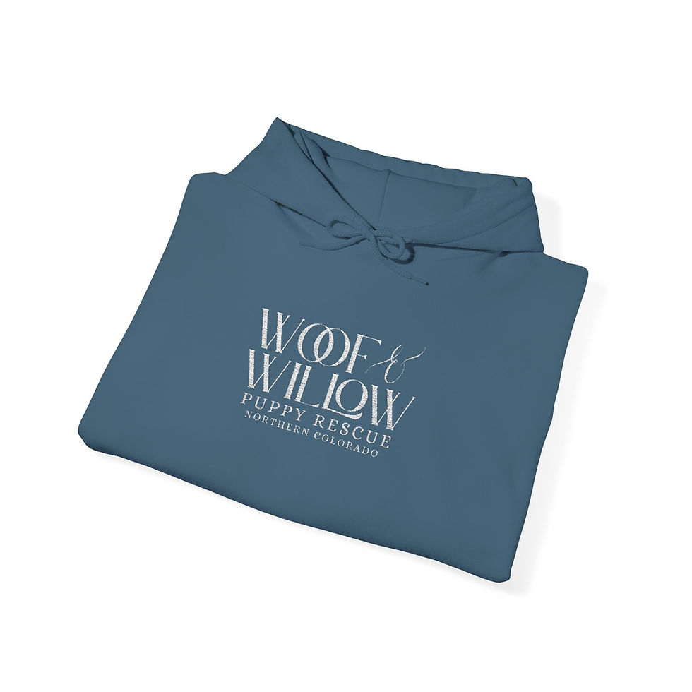 Thumbnail: Embroidered "Woof and Willow" Hoodie — Support Rescue Dogs