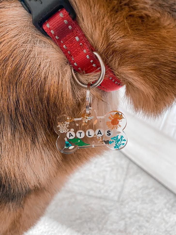 Thumbnail: Customizable Flower Dog Tag